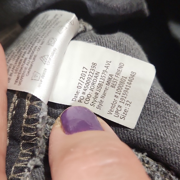 Jessica Simpson jrs 15- 32 grey ankle jeans black velvet rose applique - Picture 14 of 14